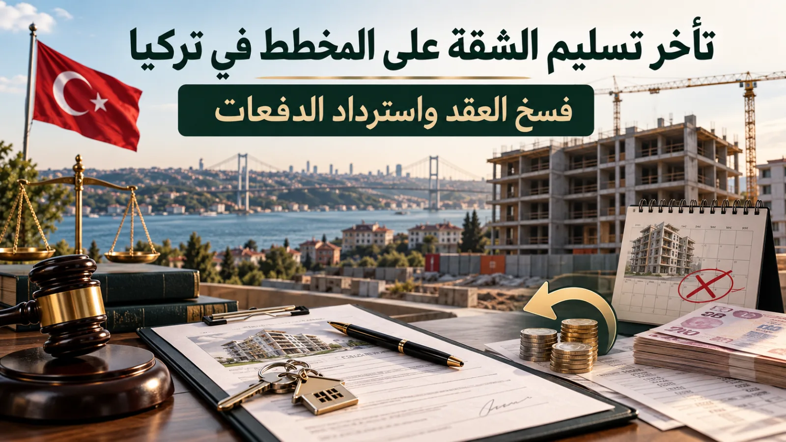 تأخر تسليم الشقة على المخطط في تركيا: فسخ العقد واسترداد الدفعات