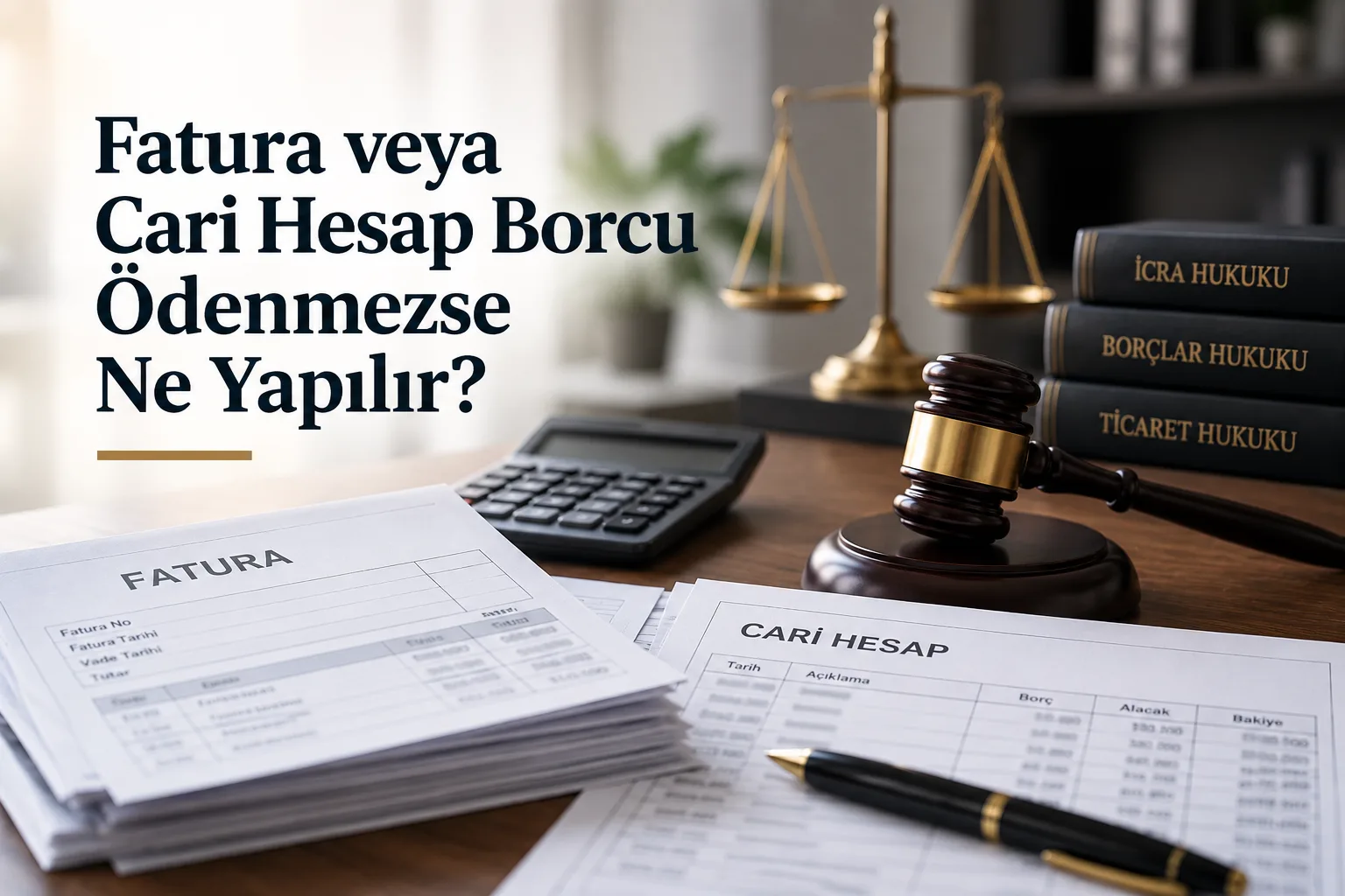 Fatura ve cari hesap ekstresi, terazi ve tokmak