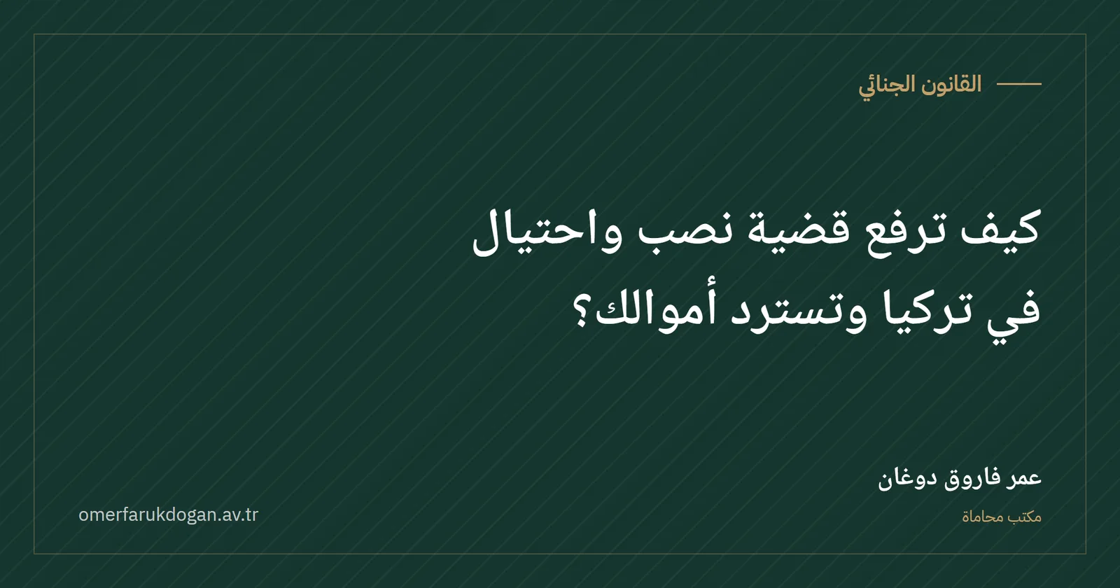 كيف ترفع قضية نصب واحتيال في تركيا وتسترد أموالك؟ - القانون الجنائي صورة غلاف الدليل