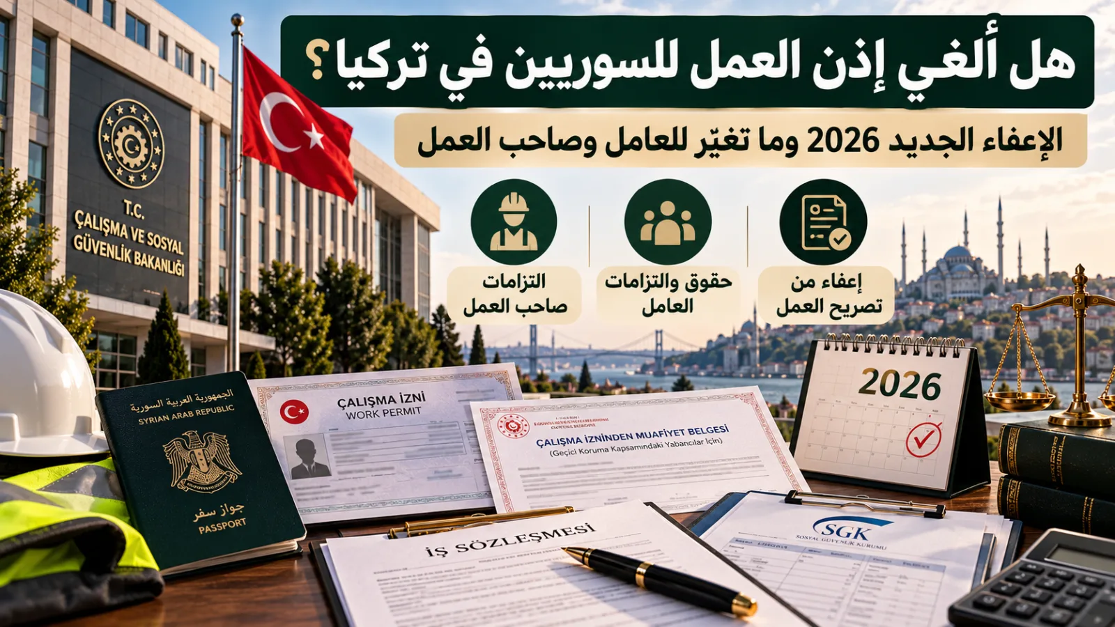 هل أُلغي إذن العمل للسوريين في تركيا؟ الإعفاء الجديد 2026 وما تغيّر للعامل وصاحب العمل