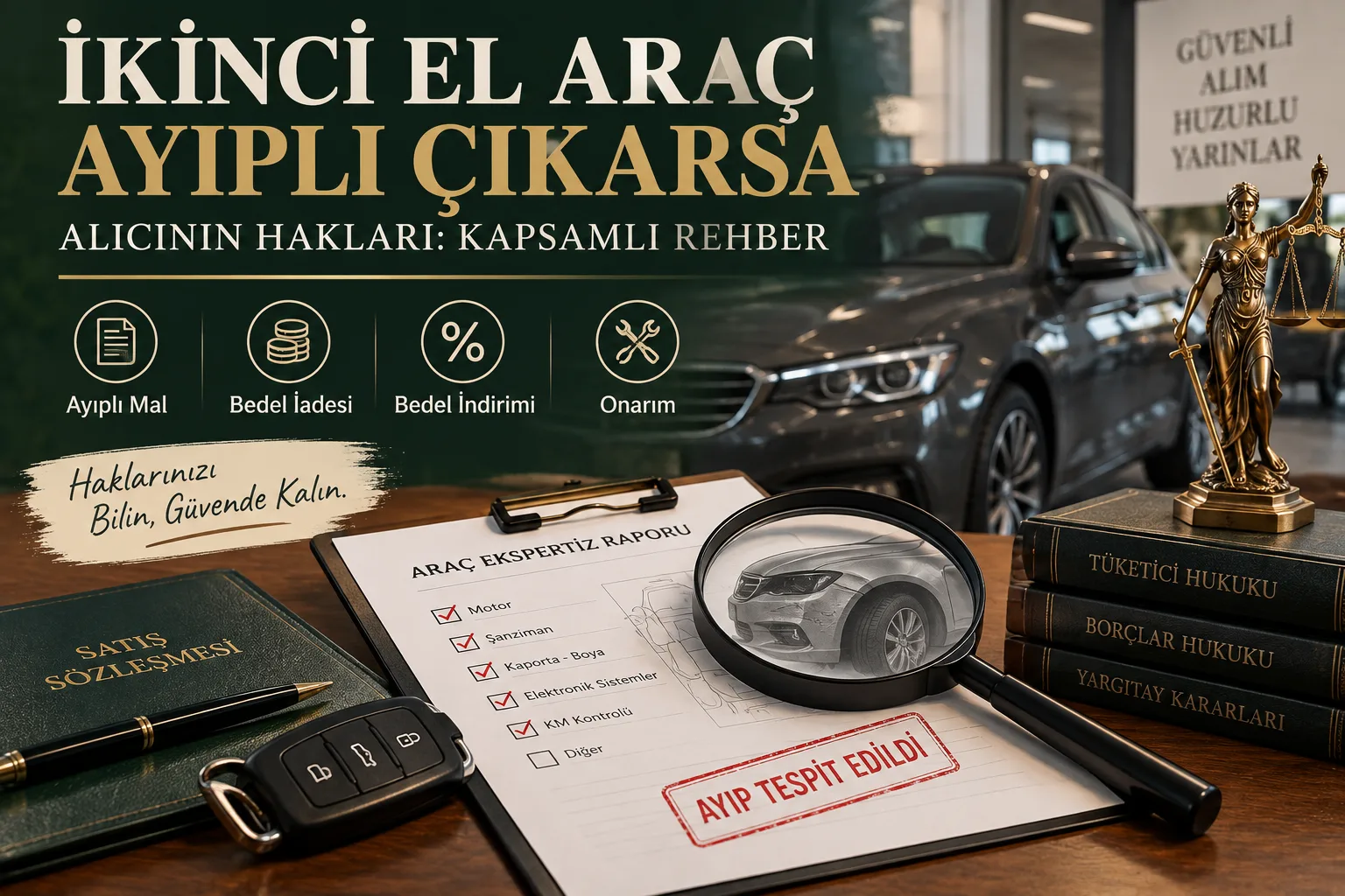 İkinci el araç ayıp tespiti, ekspertiz raporu ve satış sözleşmesi